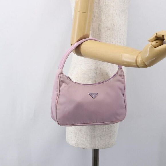 Prada Hobo Tessuto Pink Nylon Handbag (Pre-Owned)